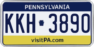 PA license plate KKH3890