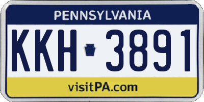 PA license plate KKH3891
