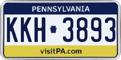 PA license plate KKH3893