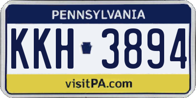 PA license plate KKH3894