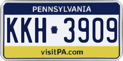 PA license plate KKH3909