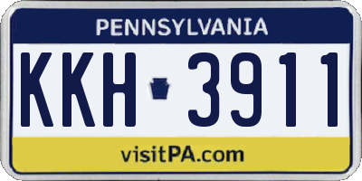 PA license plate KKH3911