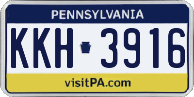 PA license plate KKH3916