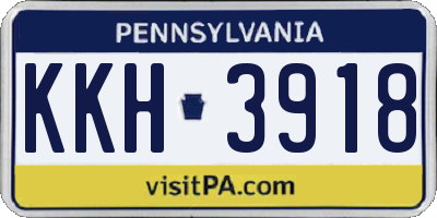 PA license plate KKH3918