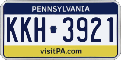 PA license plate KKH3921