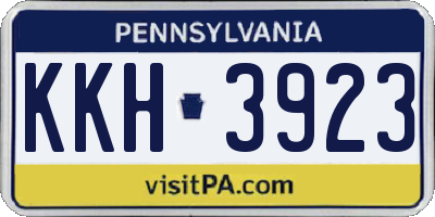 PA license plate KKH3923