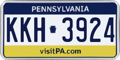 PA license plate KKH3924