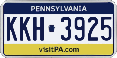 PA license plate KKH3925