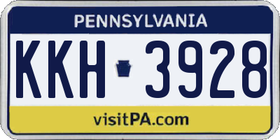 PA license plate KKH3928