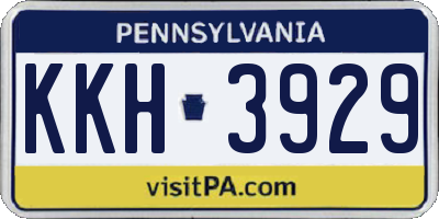 PA license plate KKH3929