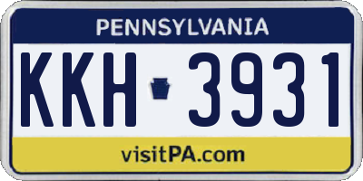 PA license plate KKH3931