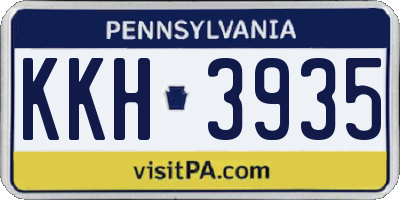 PA license plate KKH3935