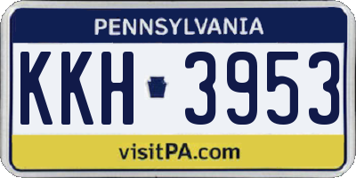 PA license plate KKH3953