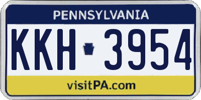 PA license plate KKH3954