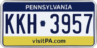 PA license plate KKH3957