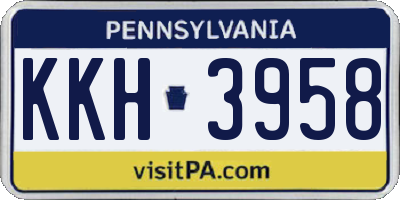 PA license plate KKH3958
