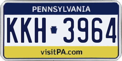 PA license plate KKH3964