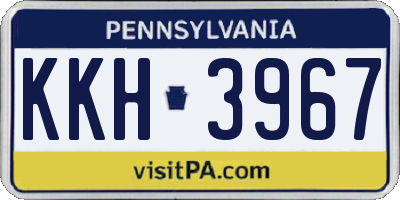 PA license plate KKH3967