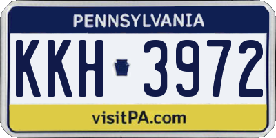 PA license plate KKH3972