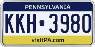 PA license plate KKH3980