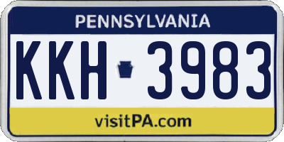 PA license plate KKH3983