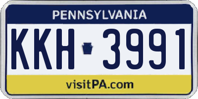 PA license plate KKH3991