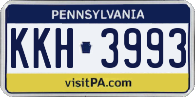 PA license plate KKH3993