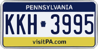 PA license plate KKH3995