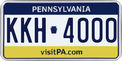 PA license plate KKH4000