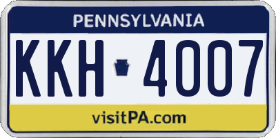 PA license plate KKH4007