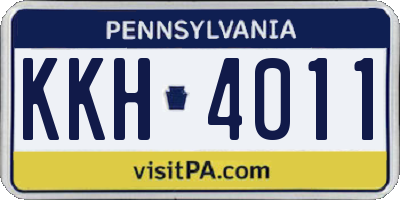 PA license plate KKH4011