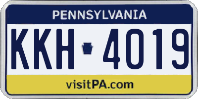 PA license plate KKH4019