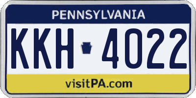 PA license plate KKH4022