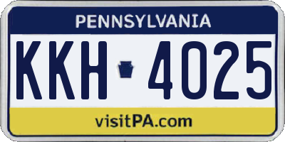 PA license plate KKH4025