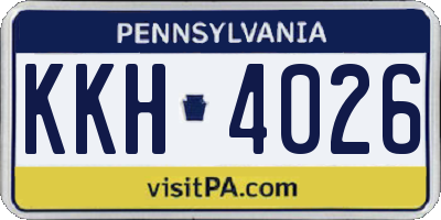 PA license plate KKH4026