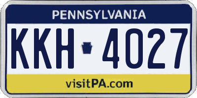 PA license plate KKH4027