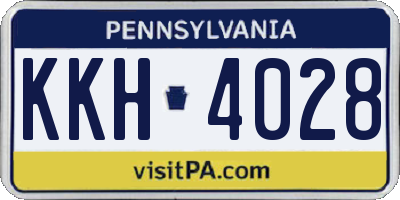 PA license plate KKH4028