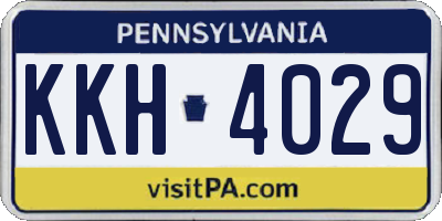 PA license plate KKH4029