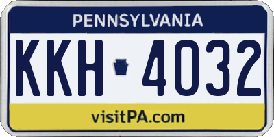 PA license plate KKH4032