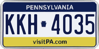 PA license plate KKH4035