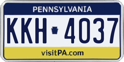PA license plate KKH4037