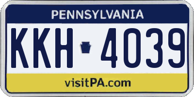 PA license plate KKH4039