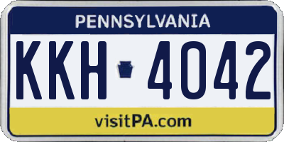 PA license plate KKH4042