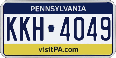 PA license plate KKH4049