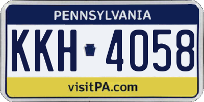 PA license plate KKH4058