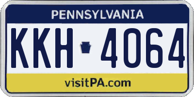 PA license plate KKH4064