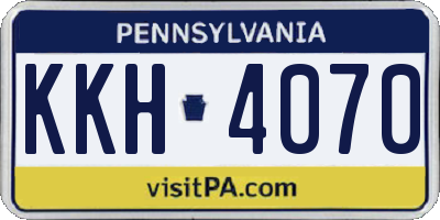 PA license plate KKH4070