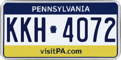 PA license plate KKH4072