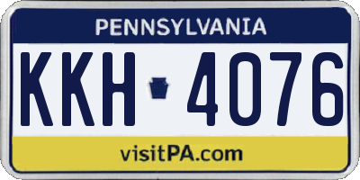 PA license plate KKH4076