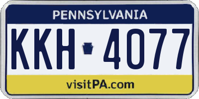 PA license plate KKH4077